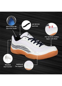Nivia Flash 2.0 Badminton Shoes For Men | Your Go-To Shoe For Pickleball, Padel, And All Court Sports | Badminton Sports Shoes | (White) | Size Uk07  - Image 2