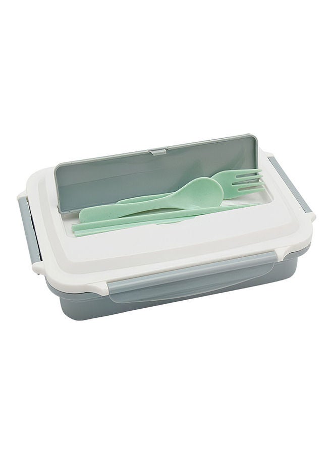 Stainless Steel Lunch Box 3-Grid Microwave Leakproof Three Compartment Meal Green 26 x 6 20cm - Image 1