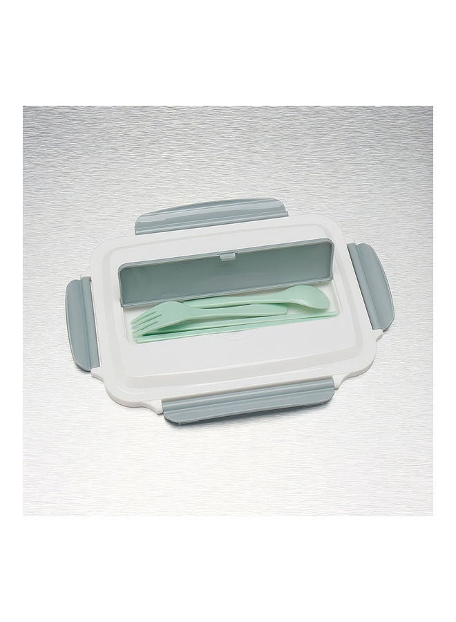 Stainless Steel Lunch Box 3-Grid Microwave Leakproof Three Compartment Meal Green 26 x 6 20cm - Image 3