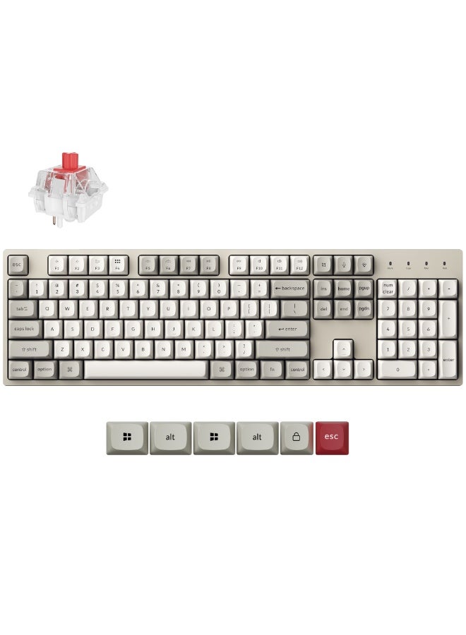 Keychron C2 Pro 8K QMK Wired Custom Mechanical Keyboard, 8000 Hz Polling Rate, ENG-ARAB Layout, Keychron Super Banana Switch, RGB Backlight, Hot-Swappable, Double-Shot PBT Keycaps, White | C2PX-M1-AR - Image 2