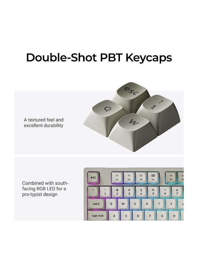 Keychron C2 Pro 8K QMK Wired Custom Mechanical Keyboard, 8000 Hz Polling Rate, ENG-ARAB Layout, Keychron Super Banana Switch, RGB Backlight, Hot-Swappable, Double-Shot PBT Keycaps, White | C2PX-M1-AR - Image 4