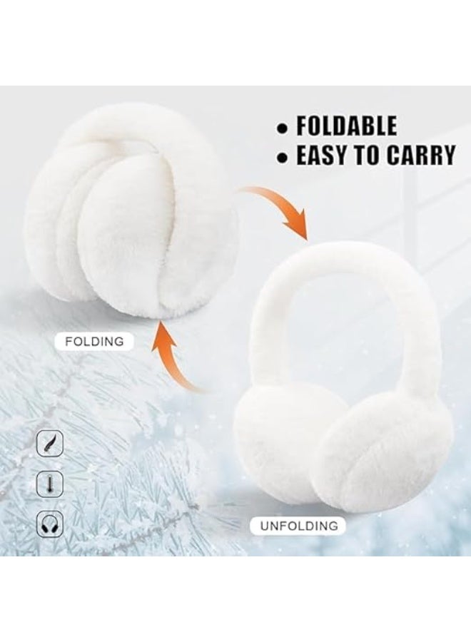 Women Ear Muffs Winter Girls Earmuffs Fuzzy Kids Ear Muff Cute Fluffy Ear Warmers Foldable Ear Covers Boy, One Size, leopard print - Image 5