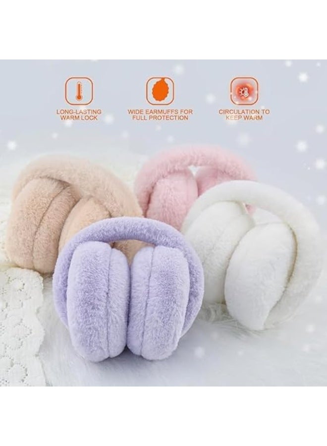 Women Ear Muffs Winter Girls Earmuffs Fuzzy Kids Ear Muff Cute Fluffy Ear Warmers Foldable Ear Covers Boy, One Size, leopard print - Image 4