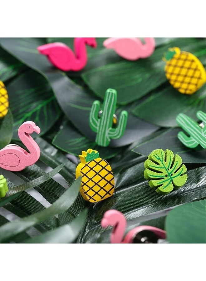 60 قطعة من دبابيس الإبهام الزخرفية اللطيفة على شكل طائر الفلامنجو والأناناس والصبار وأوراق النخيل، دبابيس لطيفة للصور على الحائط والخرائط ولوحة الإعلانات ولوحات الفلين - Image 4