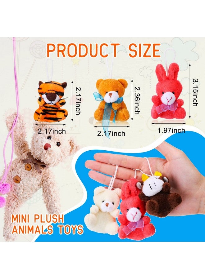Charniol 60 Pack Mini Stuffed Animal Bulk Small Plush Animal Toys Miniature Stuff Animal Keychain Set for Easter Egg Party Favors, Valentine‘s Day Gift, Goodie Bag Fillers, Carnival Prizes, Classroom Rewards - Image 3