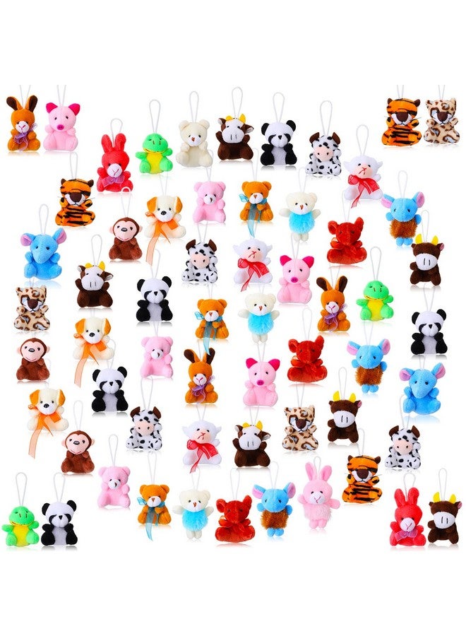 Charniol 60 Pack Mini Stuffed Animal Bulk Small Plush Animal Toys Miniature Stuff Animal Keychain Set for Easter Egg Party Favors, Valentine‘s Day Gift, Goodie Bag Fillers, Carnival Prizes, Classroom Rewards - Image 1