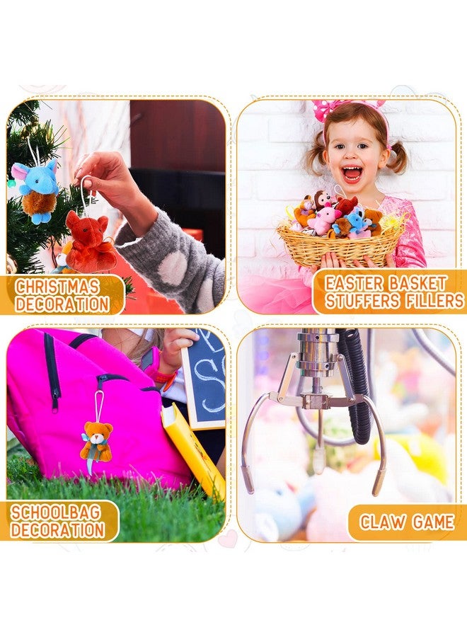 Charniol 60 Pack Mini Stuffed Animal Bulk Small Plush Animal Toys Miniature Stuff Animal Keychain Set for Easter Egg Party Favors, Valentine‘s Day Gift, Goodie Bag Fillers, Carnival Prizes, Classroom Rewards - Image 2