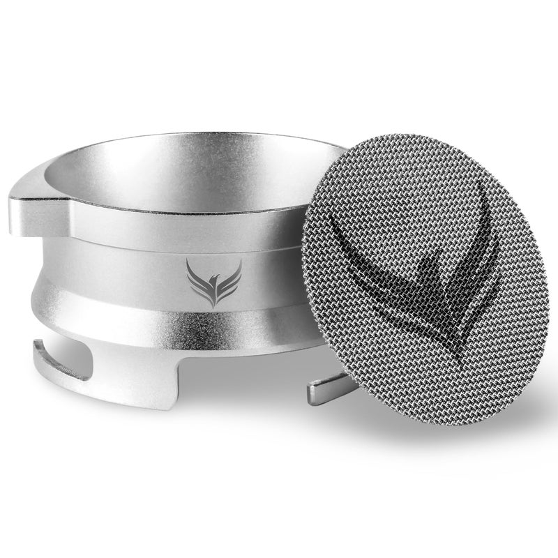 54mm Dosing Funnel Espresso Puck Screen Set KNODOS Grinder Trigger Portafilter Funnel and Filter Compatible with Breville 54mm Portafilters