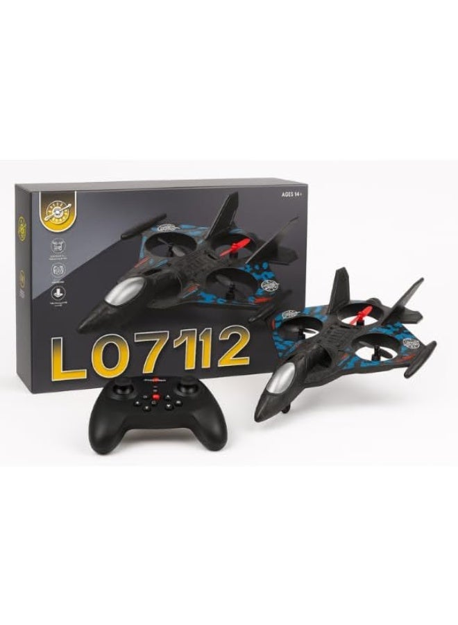 RC Drone Aircraft with LED Lights, 25cm Length, Remote Control, Rechargeable Battery, Spare Propellers, Ages 14+ - No: L0712 - Image 3