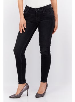 Women Skinny Fit Dark Wash Stretchable Jeans, Black