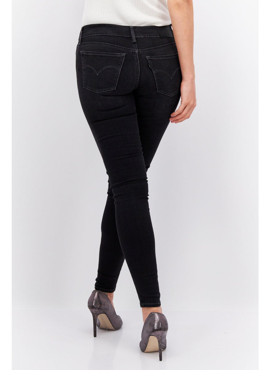 Levi's - Women Skinny Fit Dark Wash Stretchable Jeans, Black - Image 1