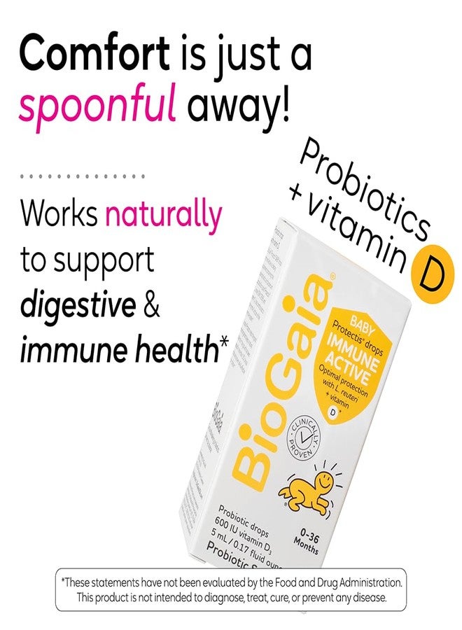 BioGaia Immune Active Baby Probiotic Drops + Vitamin D | for Babies & Toddlers 0-36 Months | Supports Digestive & Immune Health | Allergen, Dairy, Soy & Gluten Free | Backed by 30 Years of Research - Image 2