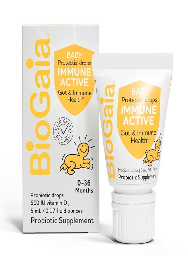BioGaia Immune Active Baby Probiotic Drops + Vitamin D | for Babies & Toddlers 0-36 Months | Supports Digestive & Immune Health | Allergen, Dairy, Soy & Gluten Free | Backed by 30 Years of Research - Image 1