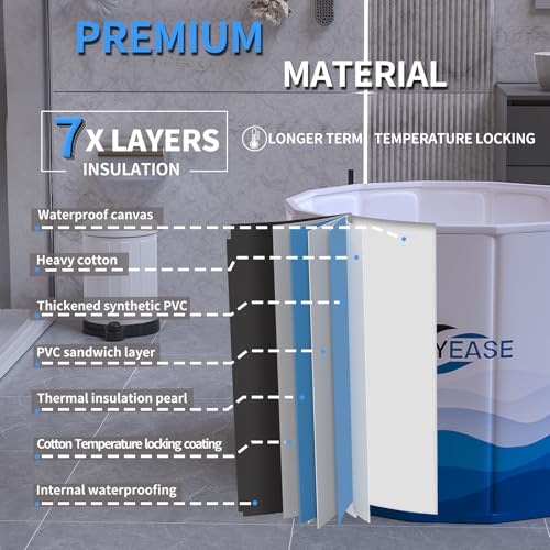 WAVYEASE Portable Bath Tub for Adults -(31.5"L x 26"H) Foldable Cold Plunge Tub for Recovery - Collapsible Soaking Bath Tub for Shower Stall Home SPA - Outdoor Ice Bathtub for Athletes (White) - Image 5