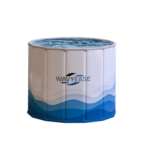 WAVYEASE Portable Bath Tub for Adults -(31.5"L x 26"H) Foldable Cold Plunge Tub for Recovery - Collapsible Soaking Bath Tub for Shower Stall Home SPA - Outdoor Ice Bathtub for Athletes (White) - Image 1