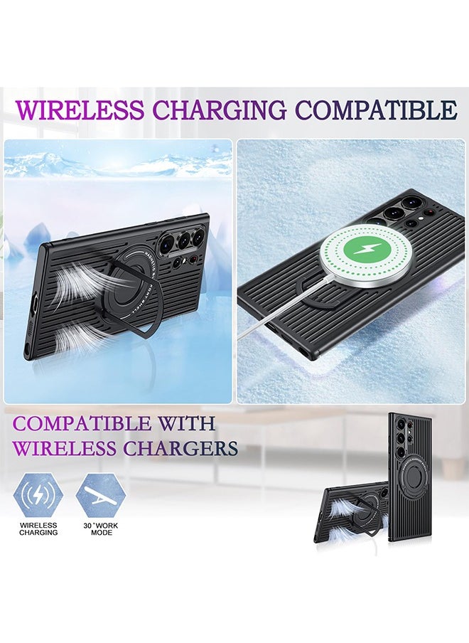 Fazza Samsung S24 Plus Phone Case, Compatible MagSafe Phone, Magnetic Car Phone Case, Drop Resistant TPU Abrasion Resistant PC Case (Black)  - Image 5