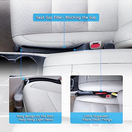 Givifive Car Seat Gap Filler Set of 2, Soft Foam Multifunctional Seat Side Gap Filler with Organizer & Hook Function, 3in1 Gap Stopper Universal Fit Car SUV Truck Fill The Gap Between Seat & Console - Image 4