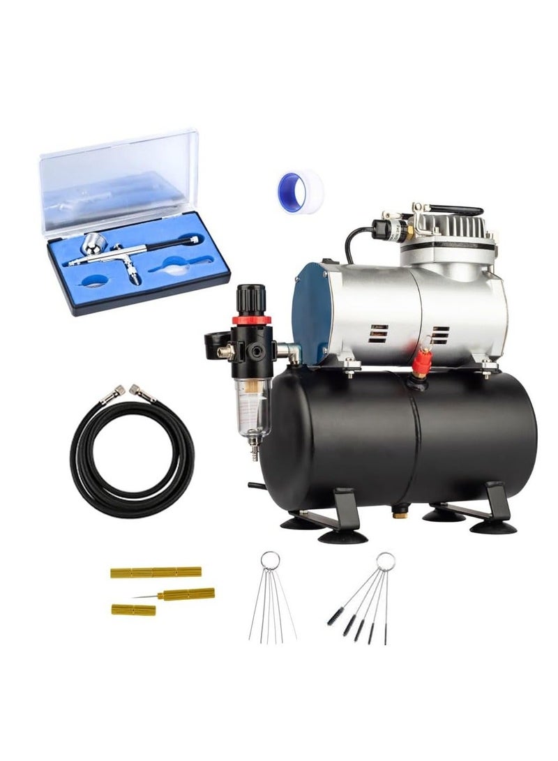 Air Spray Paint Compressor High-efficiency Professional Oil-less Quiet Air Compressor High-pressure Pump Woodwork Air Spray Paint Compressor Blast Pump Set - Image 1