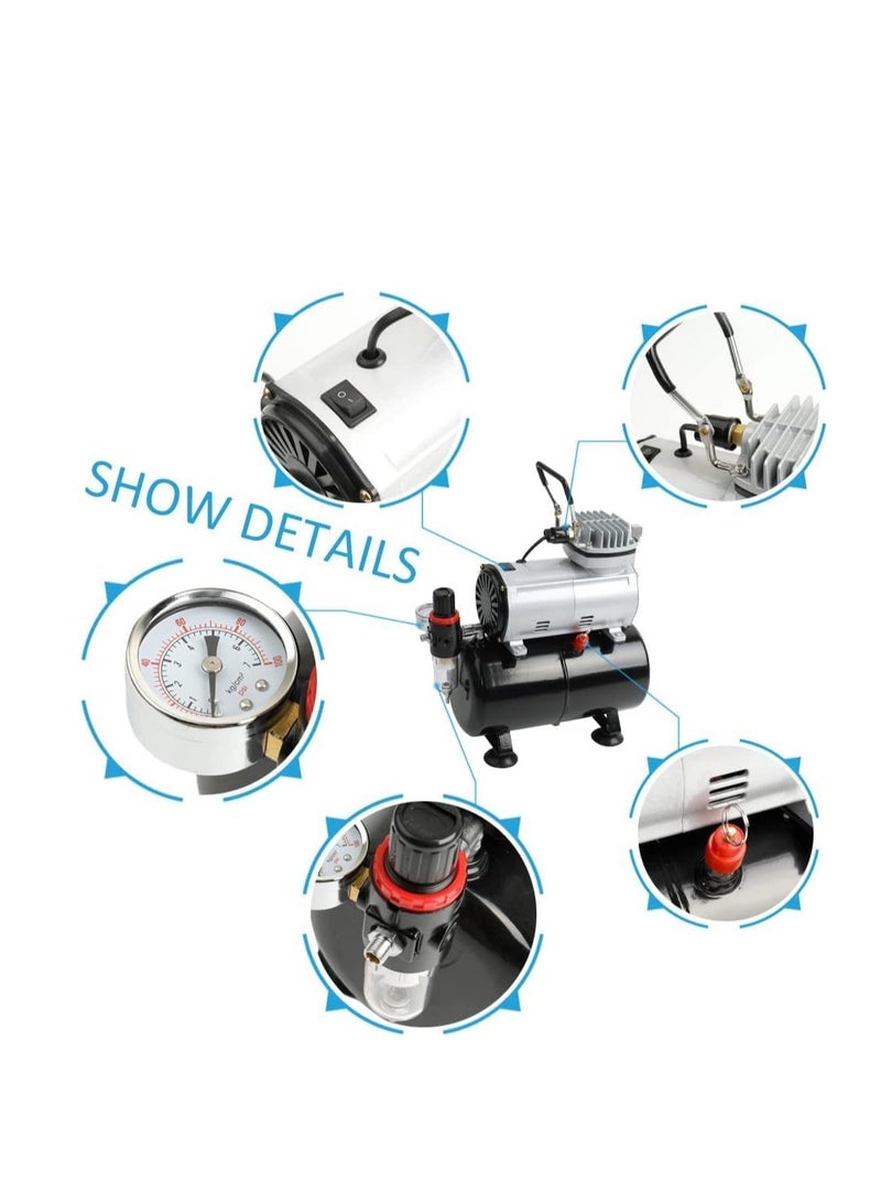 Air Spray Paint Compressor High-efficiency Professional Oil-less Quiet Air Compressor High-pressure Pump Woodwork Air Spray Paint Compressor Blast Pump Set - Image 5