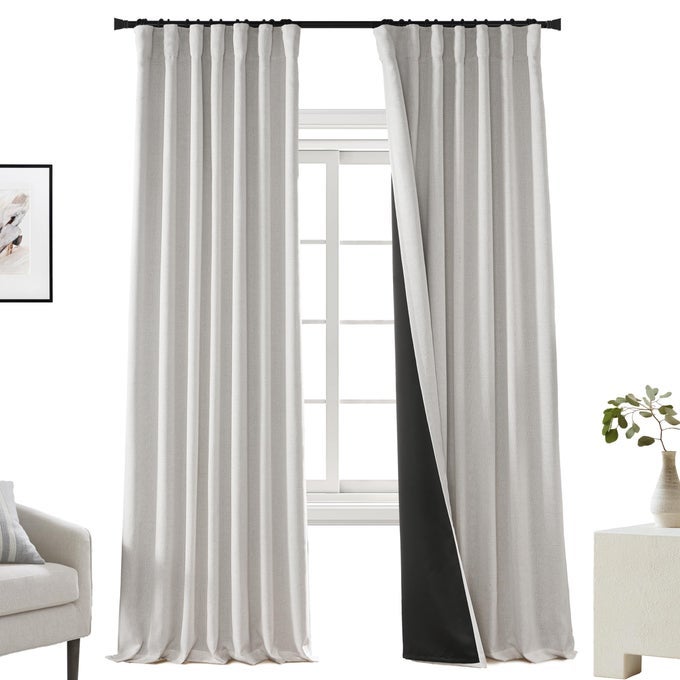 90 INCH BLACKOUT DRAPES FOR NURSERY GIRL BOY NEUTRAL CURTAINS FOR LIVING ROOM BEDROOM LIGHT GREY BLACK OUT CURTAINS 90 INCH LONG THERMAL DRAPES