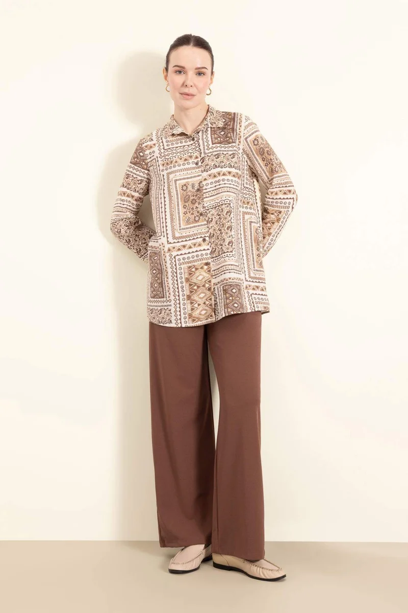 ديفاكتو Straight Fit Crepe Trousers