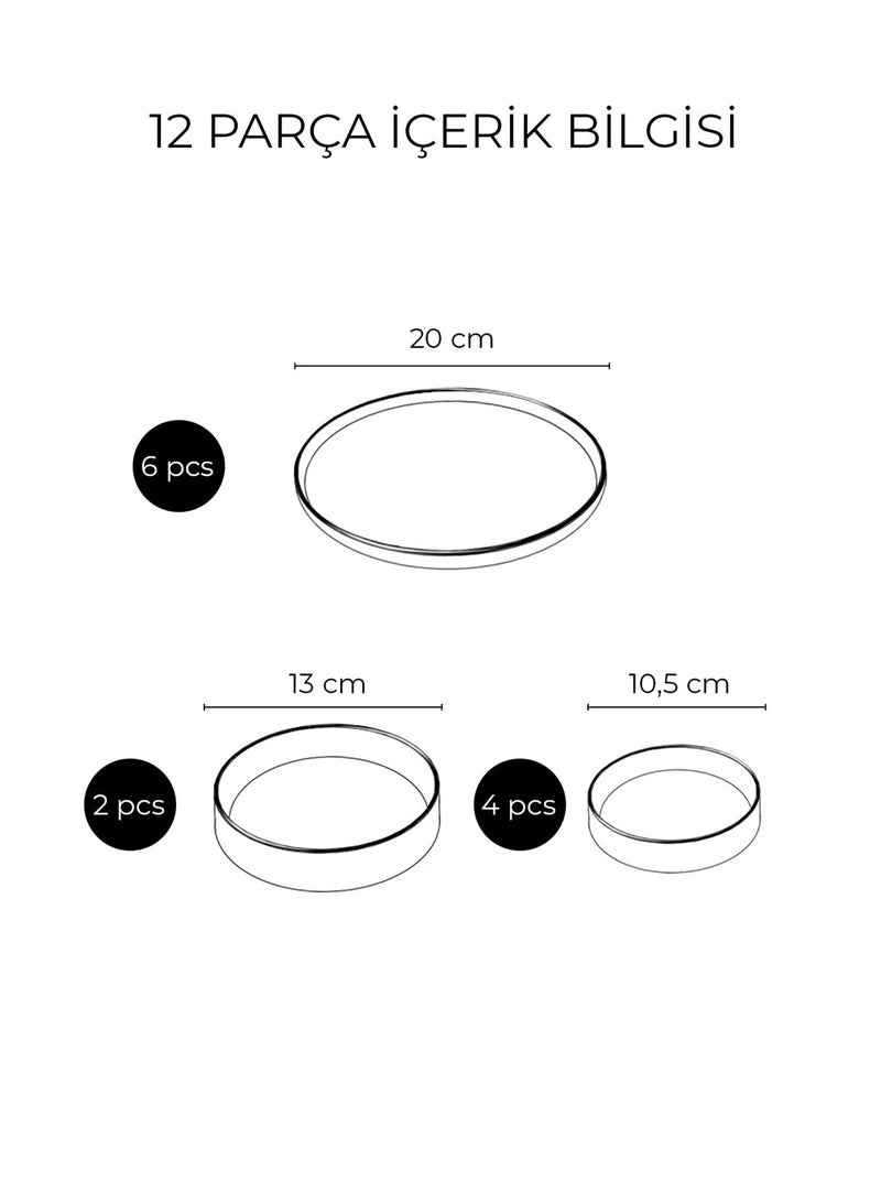كيتشن لايف طقم فطور خزفي Pop باللونين الأسود والأبيض – 12 قطعة لعدد 6 أشخاص - Image 3