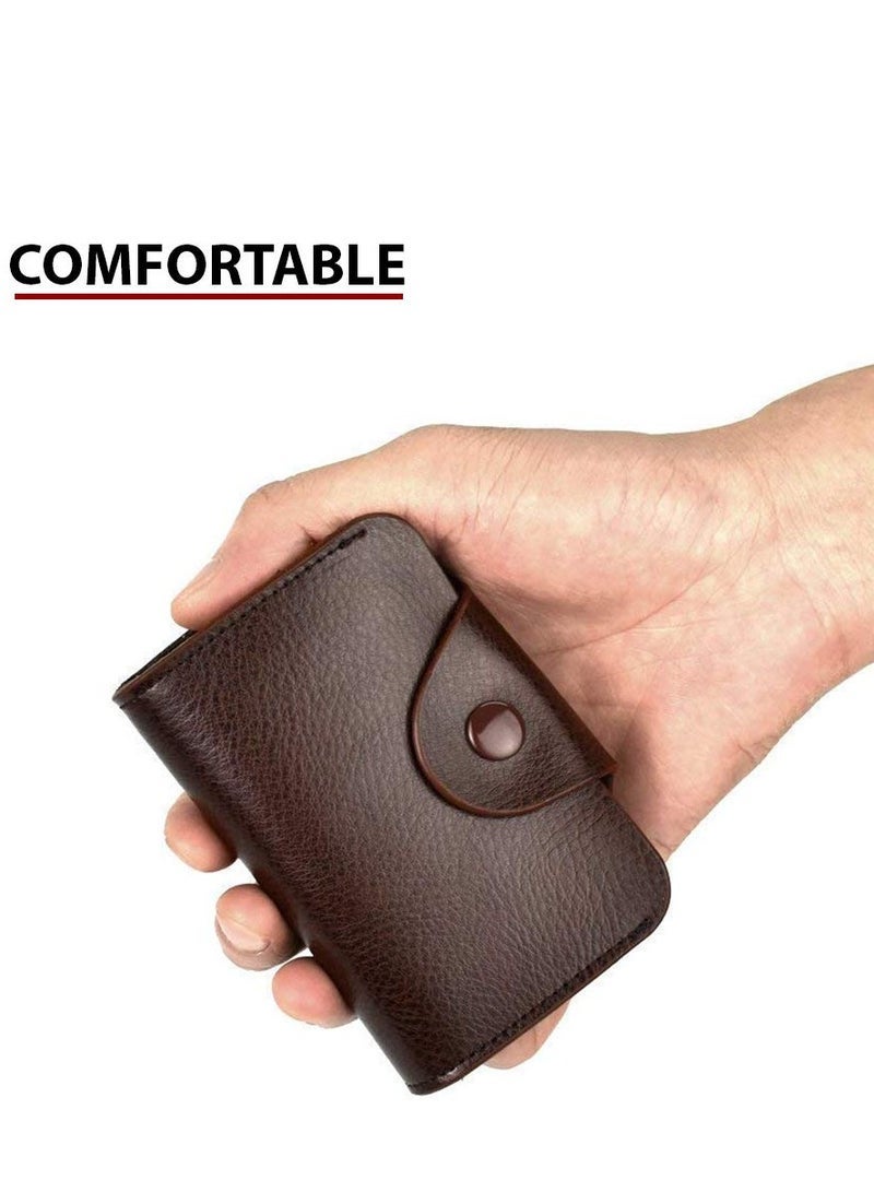 Accessorize Kingdom Dark Brown 15 Slots Leather Credit/Debit Card Holder Wallet for Men & Women (Set of 1 Dark Brown) - Image 3