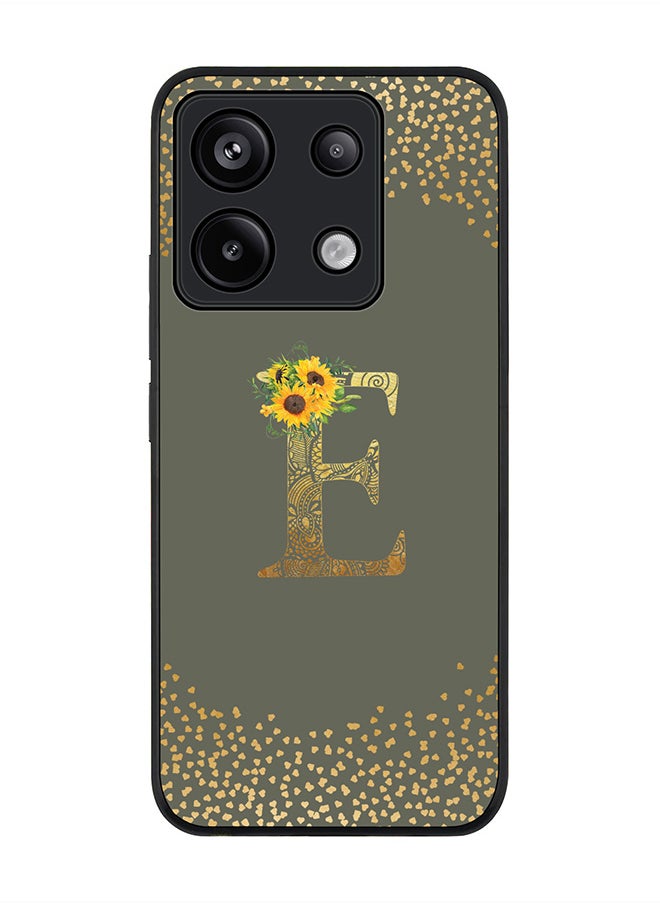 Stylizedd Rugged Case for Xiaomi Redmi Note 13 Pro 5G Case Cover- Custom Monogram Initial Letter Mandala Floral Pattern Alphabet - E(Olive Green)  - Image 1