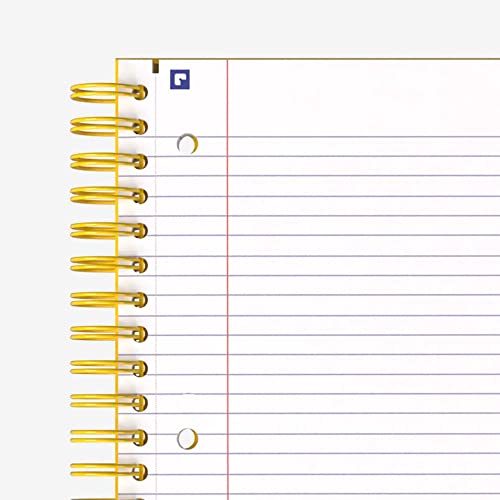 Hamelin, Spiral Notebook, 8.5x11in, College Ruled, Hardcover, 90shts/180 Pages, 3 Subject Notebook, SUNSHINE Yellow - Image 2