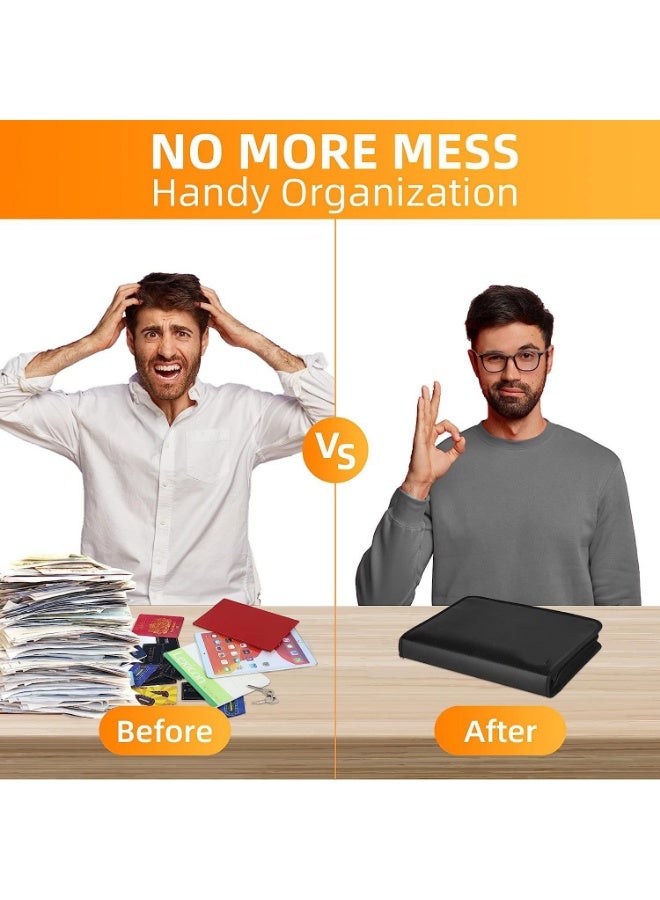 Fireproof & Waterproof Accordion Document File Bag, Foldable Expanding Organizer with Zipper, Large Capacity File Folder (No Handle) - Image 2