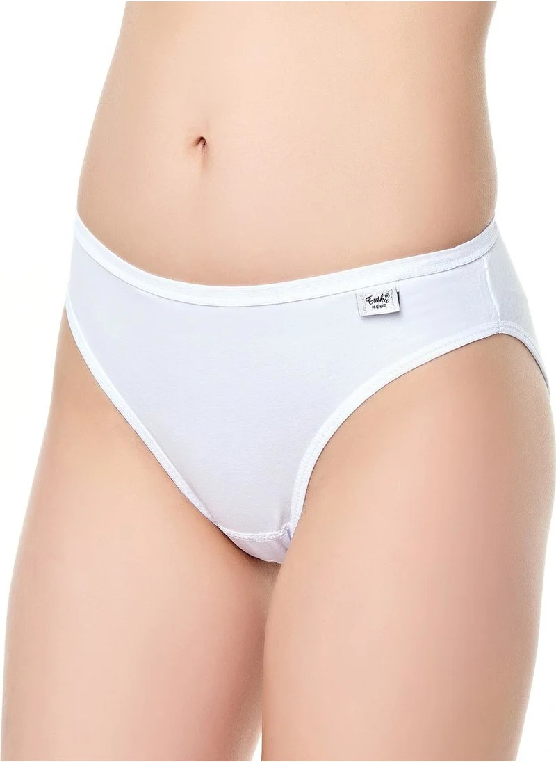 Tutku Passion 12 Pieces Ladies Elastane Plain Bikini Panties