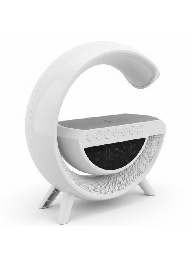 3 in 1 Wireless Charging Speaker BT3401 , RGB Light Table Lamp with Bluetooth Speaker, Wireless Charging Pad, FM Radio, AUX/USB Inputs & MicroSD Support , Perfect for Home, Office & Aesthetic Room Décor - Image 2