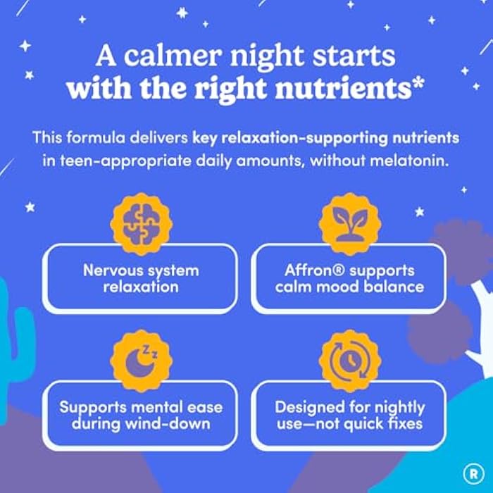 First Day Teens’ Nighttime Reset Calming Magnesium Gummies – Sleep Aid Supports Peaceful Rest, Balanced Mood & Energy – Supplement with Magnesium Citrate, Affron & No Melatonin – 30-Day Supply - Image 4