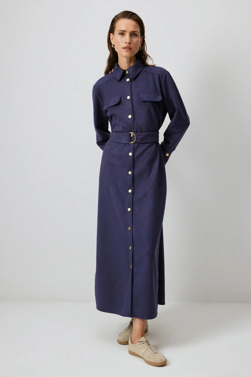 توتشي Gold Buttoned Shirt Dress