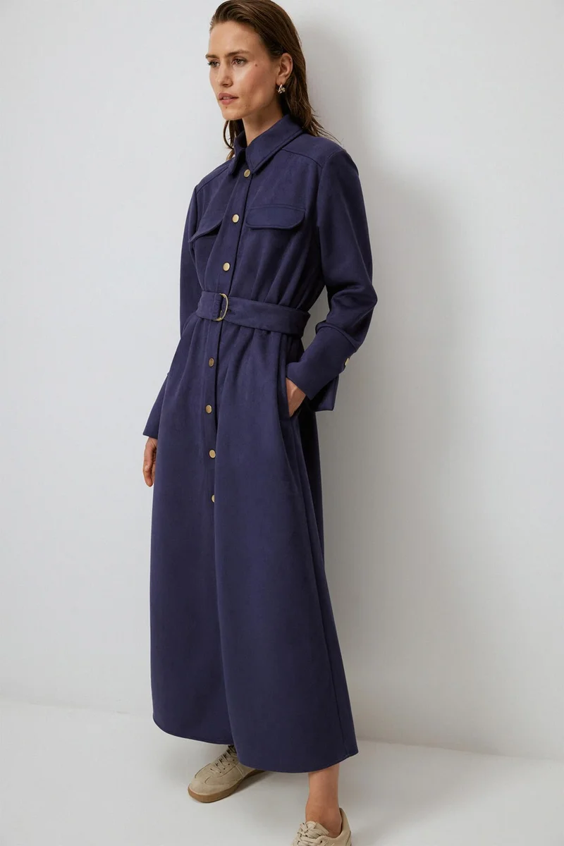 توتشي Gold Buttoned Shirt Dress