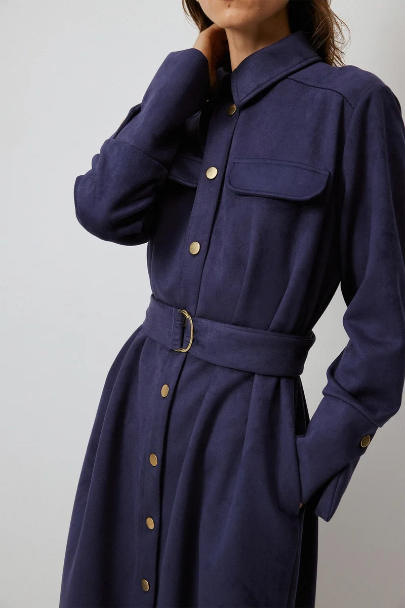 توتشي Gold Buttoned Shirt Dress