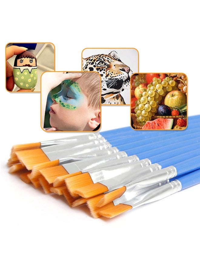 UPINS 30 Pcs 9Mm Wide Flat Paint Brushes Acrylic Small Brush Bulk For Detail Painting - Image 5