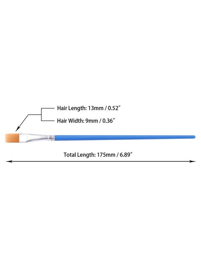 UPINS 30 Pcs 9Mm Wide Flat Paint Brushes Acrylic Small Brush Bulk For Detail Painting - Image 2