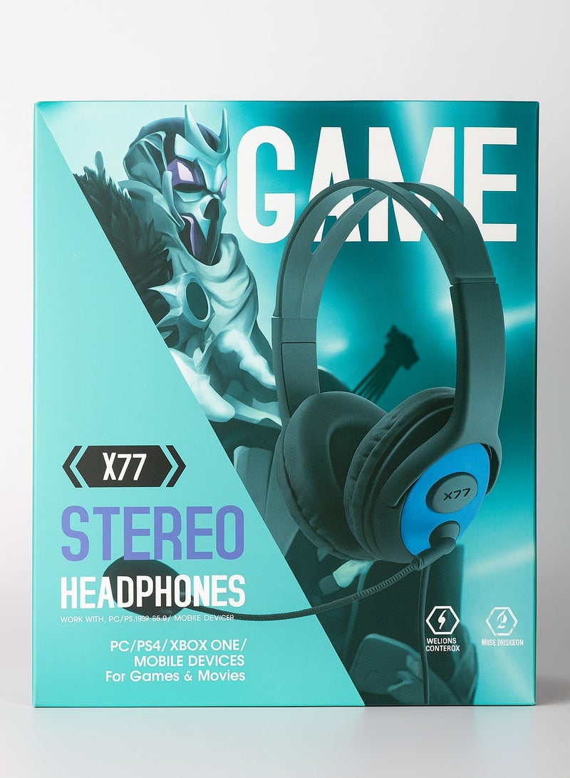 GAME X77 Gaming Stereo Headphones, Compatible with PC/PS4/Xbox One/Mobile, for Games and Movies - Image 1