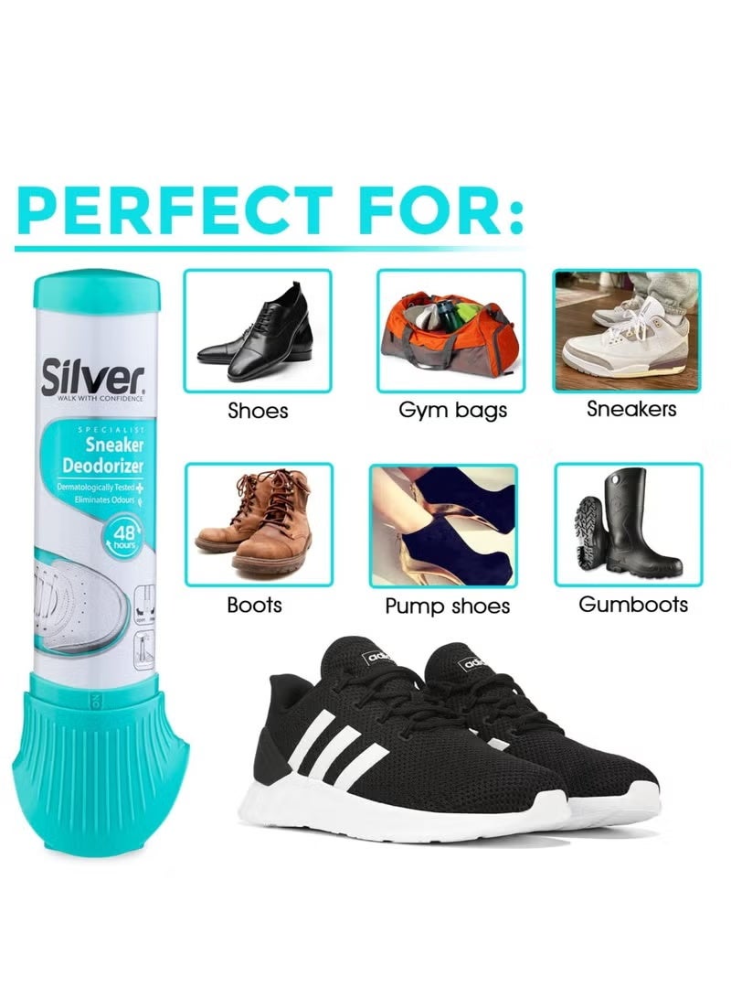 Silver Shoe Sneaker Deodorizer Spray, Freshens and Neutralizes Odor From Sneakers Shoes, Boots, Gym Bags & More 100ml - Image 5
