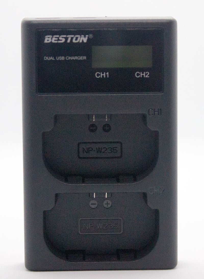 BESTON BESTON W235C LCD Dual USB Charger (Micro USB Type-C) for Fujifilm Camera Battery NP-W235c - Image 2