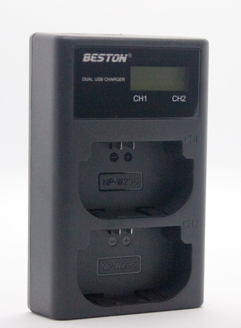 BESTON BESTON W235C LCD Dual USB Charger (Micro USB Type-C) for Fujifilm Camera Battery NP-W235c - Image 3