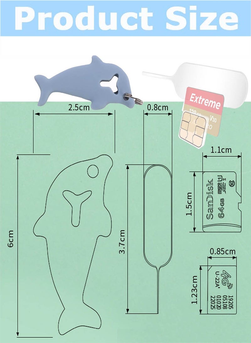 HEADVANA 4 قطع دبوس إخراج شريحة SIM، أداة إزالة شريحة SIM، مجموعة أدوات بطاقة دبوس شريحة SIM سيليكون لطيف للهاتف المحمول والتابلت - Image 3