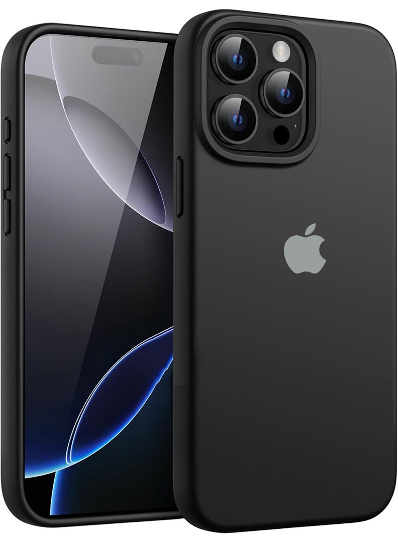 Case Up Compatible with Apple iPhone 15 Pro Max 6.7 Inch, Soft & Premium Liquid Silicone [Anti-Scratch Microfiber Lining] Shockproof Protective Slim Phone Cover- Black - Image 1