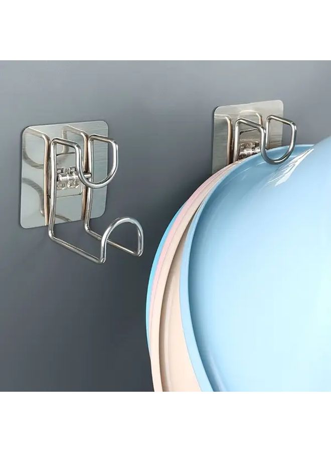 Stainless Steel Collapsible Basin Hooks Wall Mounted Storage Rack 1pc - Image 5