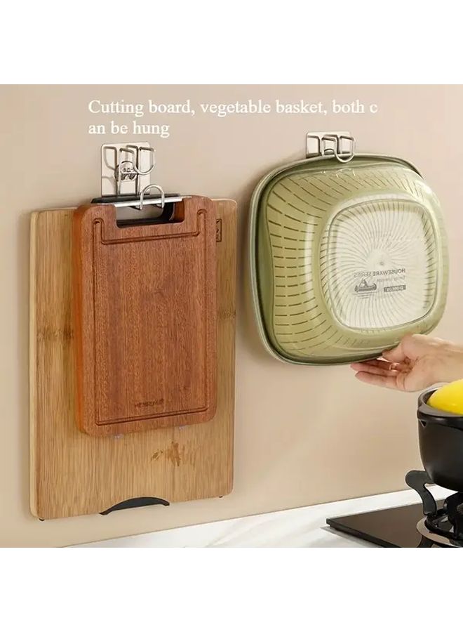 Stainless Steel Collapsible Basin Hooks Wall Mounted Storage Rack 1pc - Image 2
