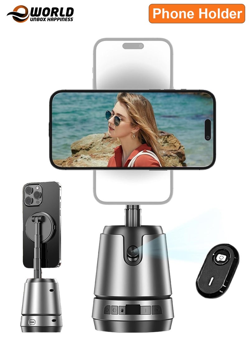 Eworld Auto Face Tracking Tripod 360° Rotation with Phone Holder Stand, Smart AI Facial Recognition, Gesture & Remote Control, Wireless Charging, Rechargeable for Live Streaming, TikTok, Video - Image 1