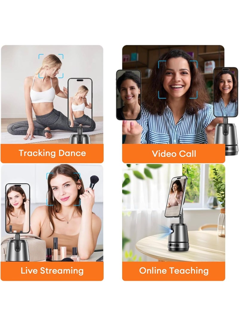 Eworld Auto Face Tracking Tripod 360° Rotation with Phone Holder Stand, Smart AI Facial Recognition, Gesture & Remote Control, Wireless Charging, Rechargeable for Live Streaming, TikTok, Video - Image 4