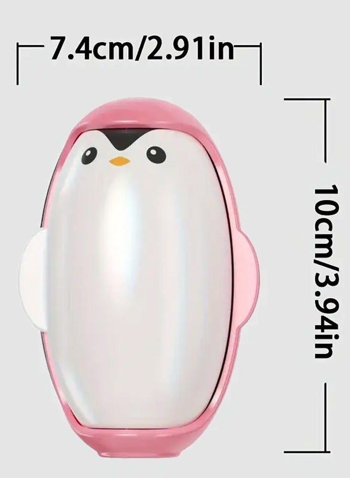 FEND Cute Penguin Washable Cloth Lint Remover - Gentle & Effective for All Clothes, 2pcs (Blue & Pink), Reusable & Eco-Friendly  - Image 5