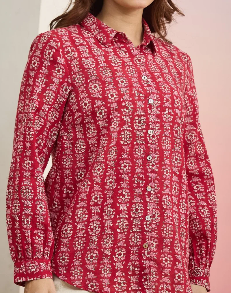 Fabindia  Red Cotton Shirt for Women | Best Price UAE